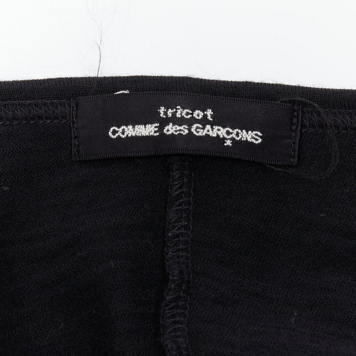 TRICOT COMME DES GARCONS Vintage black twisted cropped long sleeve top