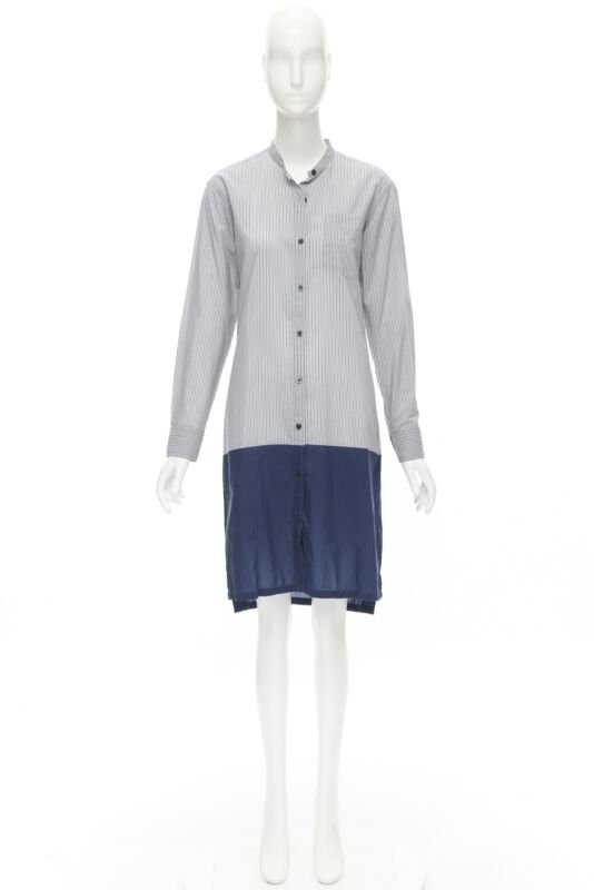 Female mannequin wearing Dries Van Noten Blue Cotton Women Casual Dress in Size FR34 | Available at JHROP