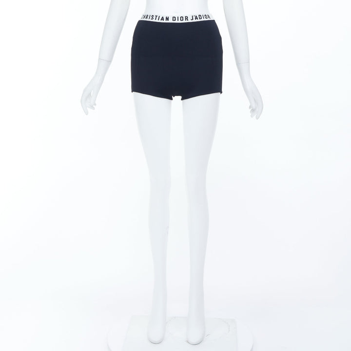 CHRISTIAN DIOR 2017 J'Adior black knit elasticated waistband brief shorts FR38 M