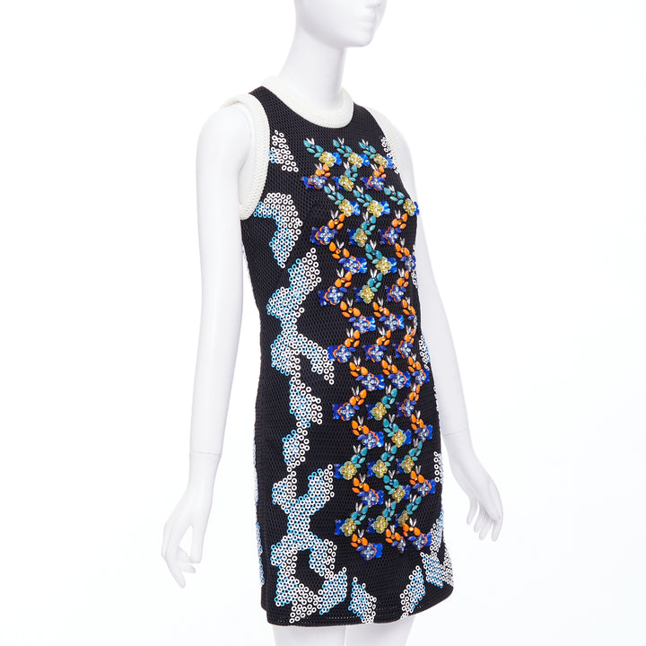 PETER PILOTTO 2013  Runway bead embellished mesh mini dress UK8 S