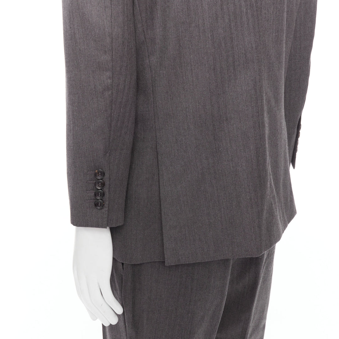 GUCCI Vintage grey stripe cropped sleeve blazer suit IT52 XL