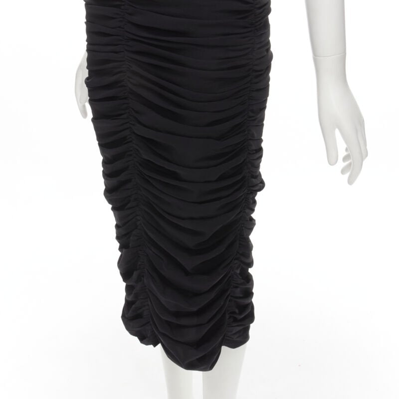 Female mannequin wearing Dolce Gabbana Black Silk Women Cocktail Dresses in Size IT42 | Available at JHROP