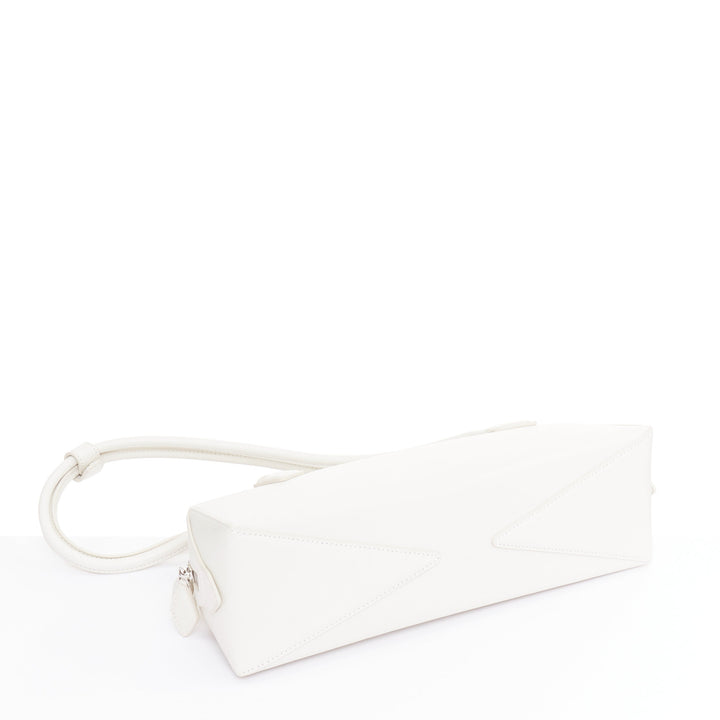 ALAIA Le Teckel Medium off white goat leather long handle east west shoulder bag