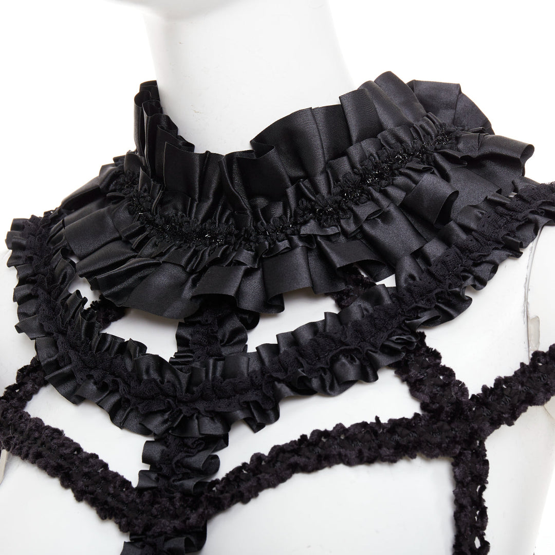 rare COMME DES GARCONS 2008 Runway Bad Taste caged deconstructed trench dress M