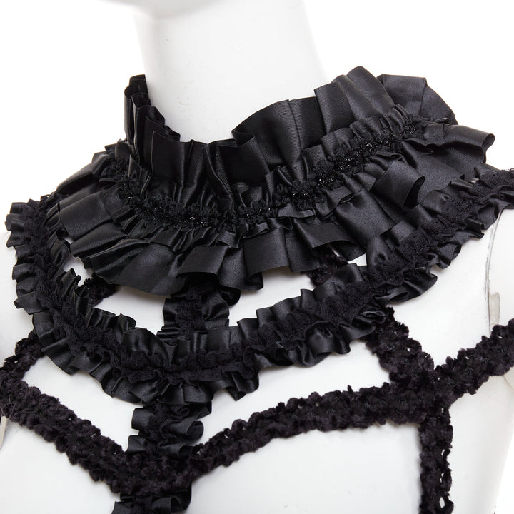 rare COMME DES GARCONS 2008 Runway Bad Taste caged deconstructed trench dress M