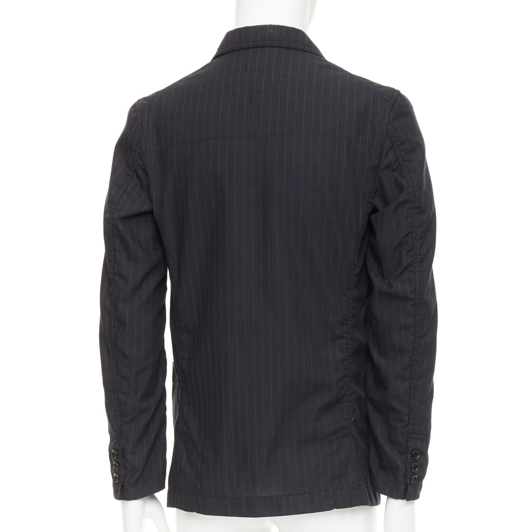 COMME DES GARCONS Homme Deux 2018 grey pinstriped pocketed blazer S