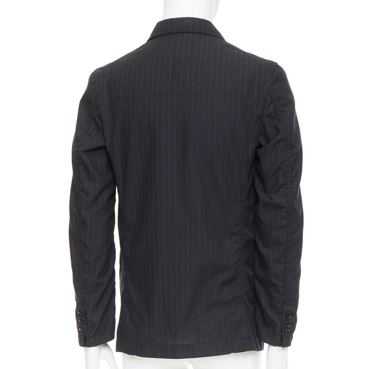 COMME DES GARCONS Homme Deux 2018 grey pinstriped pocketed blazer S