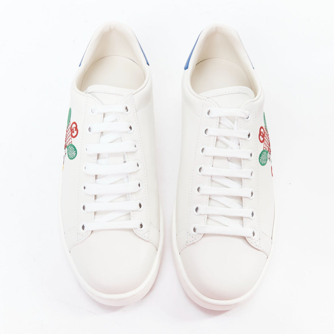 GUCCI Ace Tennis white embroidered logo low top sneakers EU37