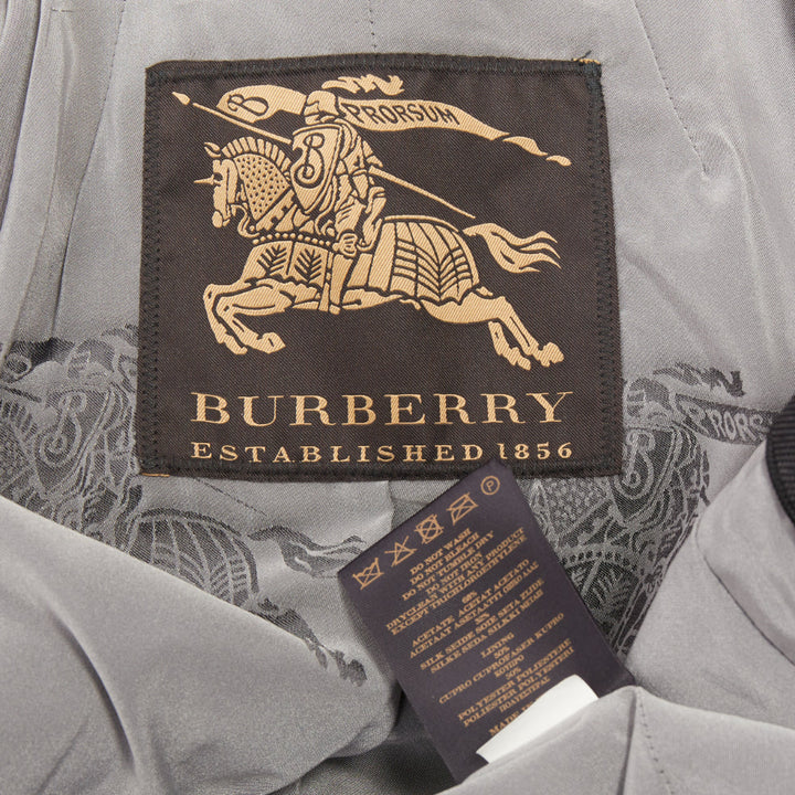 BURBERRY PRORSUM 2010 Runway  grey silk ruffle double breasted trench IT38 XS