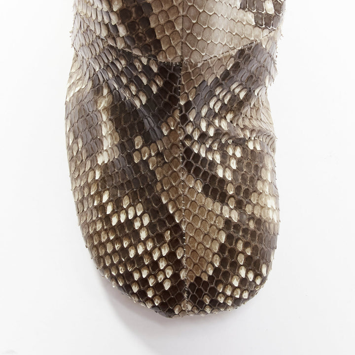 JUNYA WATANABE scaled animal print leather round toe boots M