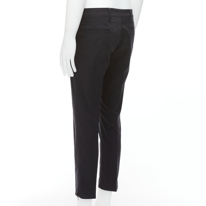 PRADA 2017 black nylon side zip tapered cropped dress pants IT48 M