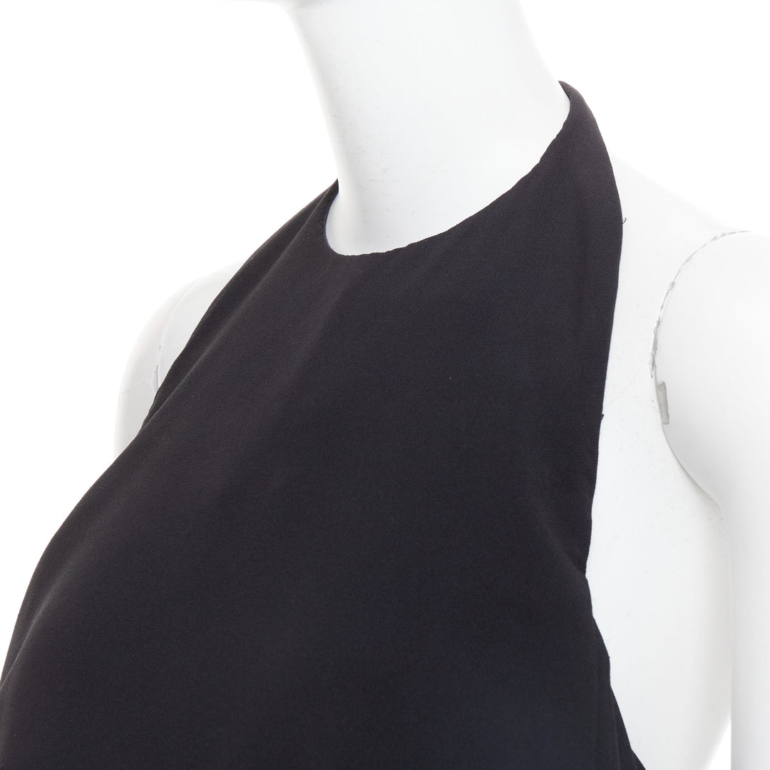 ALEXANDRE VAUTHIER COUTURE black halter neck cowl back voluminous maxi gown