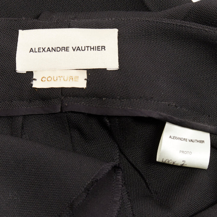 ALEXANDRE VAUTHIER COUTURE SS2025 Runway black high waist straight trouser pants