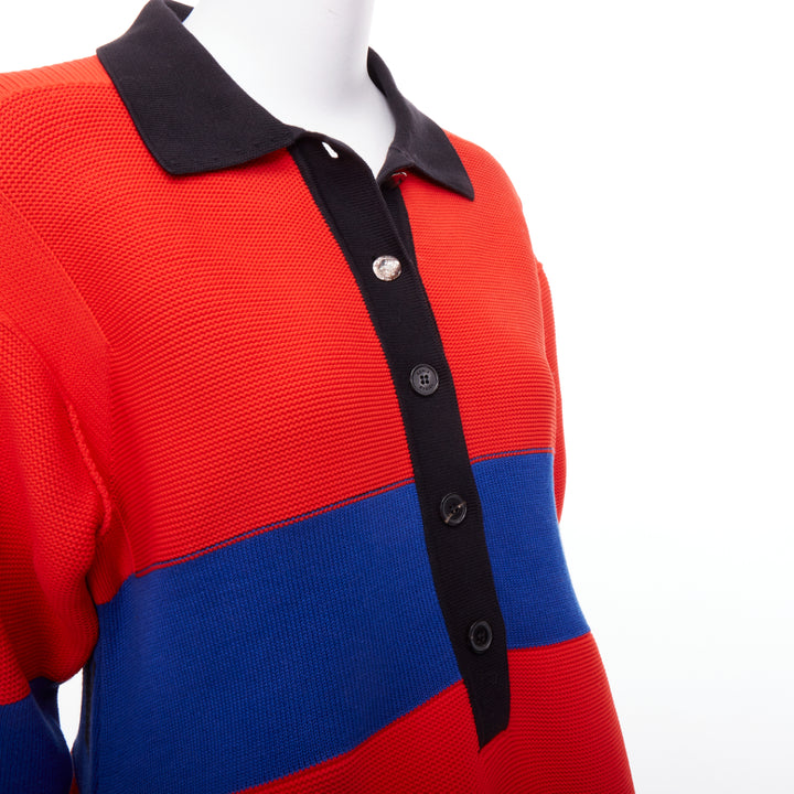 SONIA RYKIEL Forever Saint Germain red blue knitted sweater dress  M