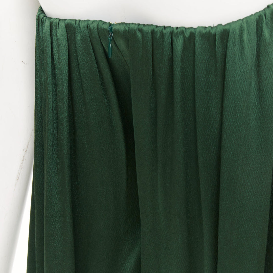 EMILIA WICKSTEAD 2020 Elaine strapless emerald green satin gown dress UK6 XS