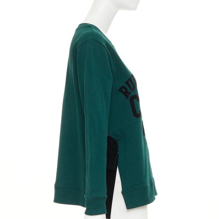 MAISON MARGIELA MM6 Rue St Maur velvet varsity green ribbon trim sweater S
