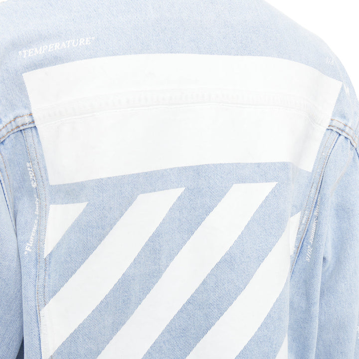 OFF-WHITE Virgil Abloh 2013 Temperature print blue white washed denim jacket M
