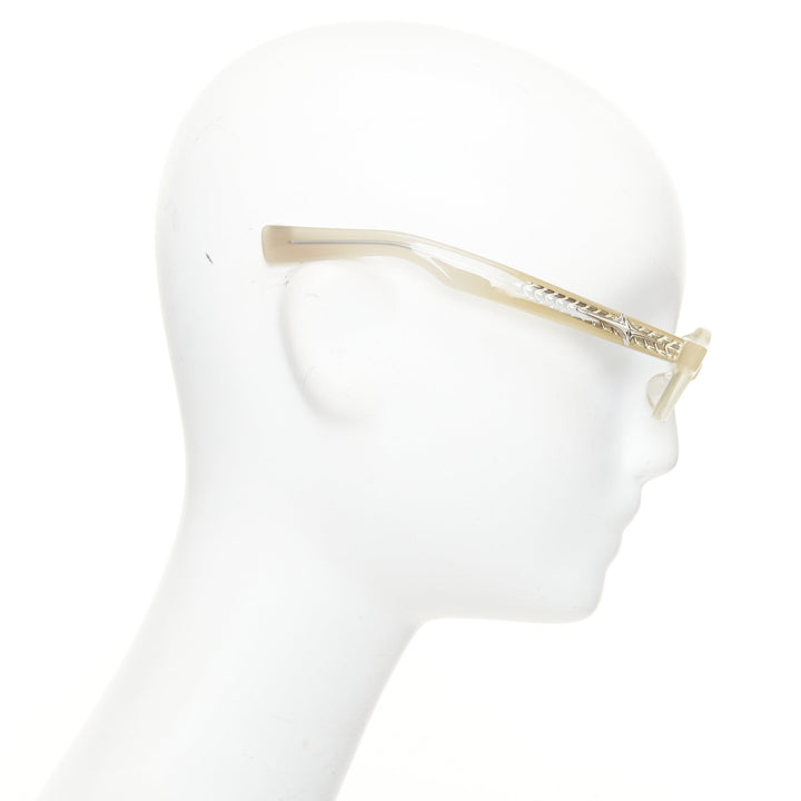 GENTLE MONSTER 2025 BOLD Odd IC3 ivory acetate blue lens oval sunglasses
