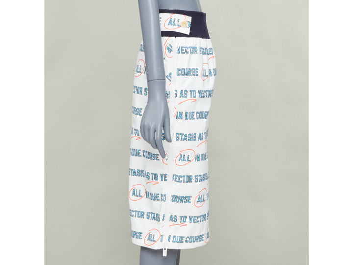 SACAI 2018 Vector Stasis graphic print side zip waistband pencil skirt JP1 S