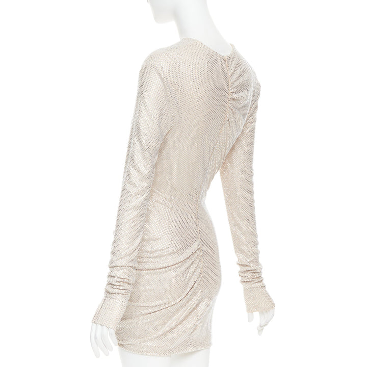 ALEXANDRE VAUTHIER AW2022 Bridal ivory diamond crystal asymmetric draped dress