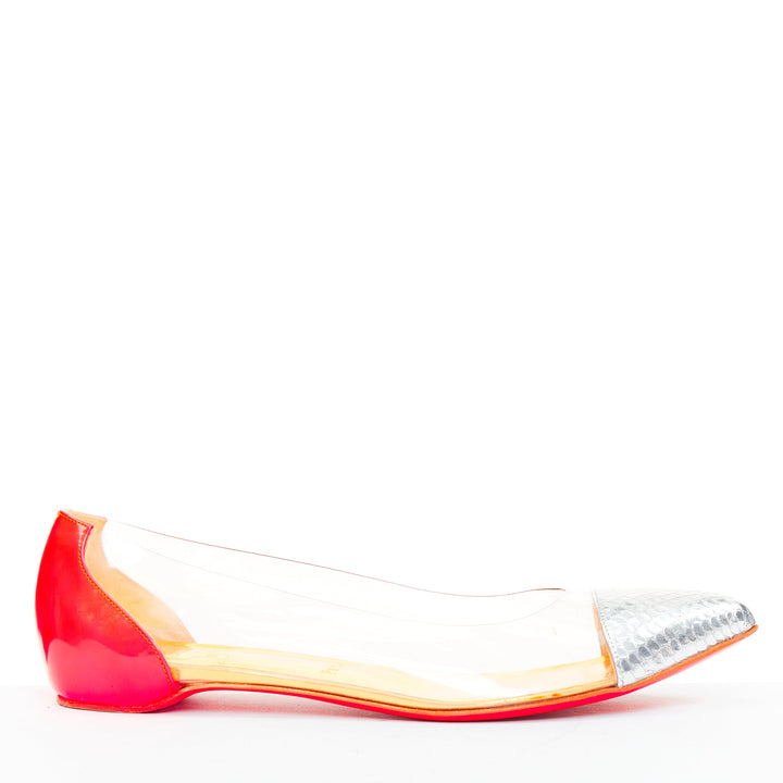 CHRISTIAN LOUBOUTIN 2013 Corbeau Flat Ayers Specchio neon ballet shoes