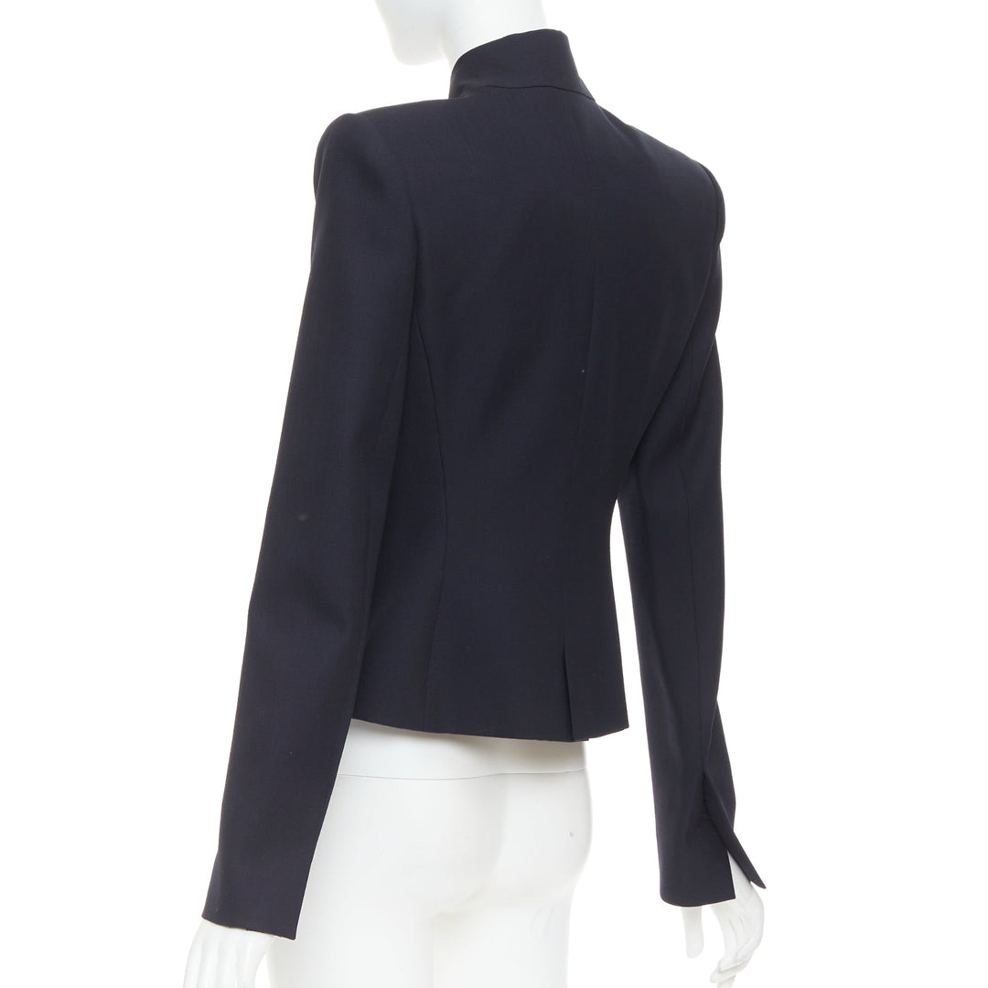 ALEXANDRE VAUTHIER COUTURE AW2023 Runway navy  military collar officer jacket