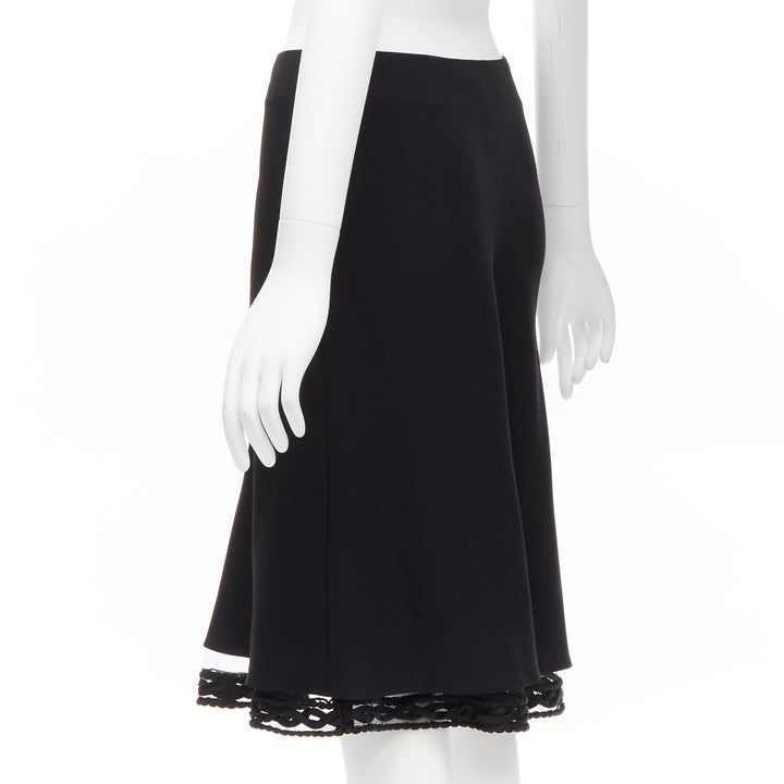 Female mannequin wearing Dior by John Galliano Black Acetate Women Skirt in Size FR38 | Available at JHROP