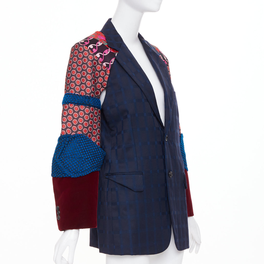 COMME DES GARCONS HOMME PLUS 2016 Armor of Peace jacquard patchwork blazer M