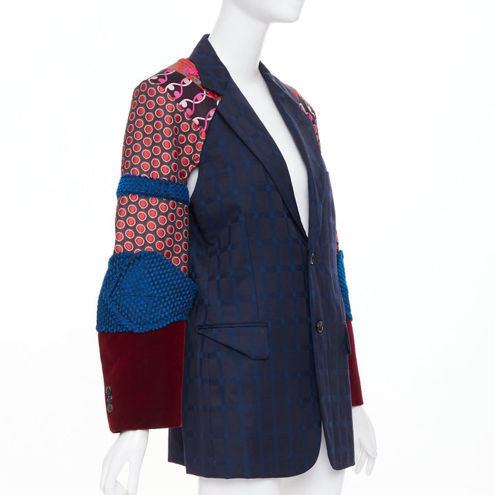 COMME DES GARCONS HOMME PLUS 2016 Armor of Peace jacquard patchwork blazer M