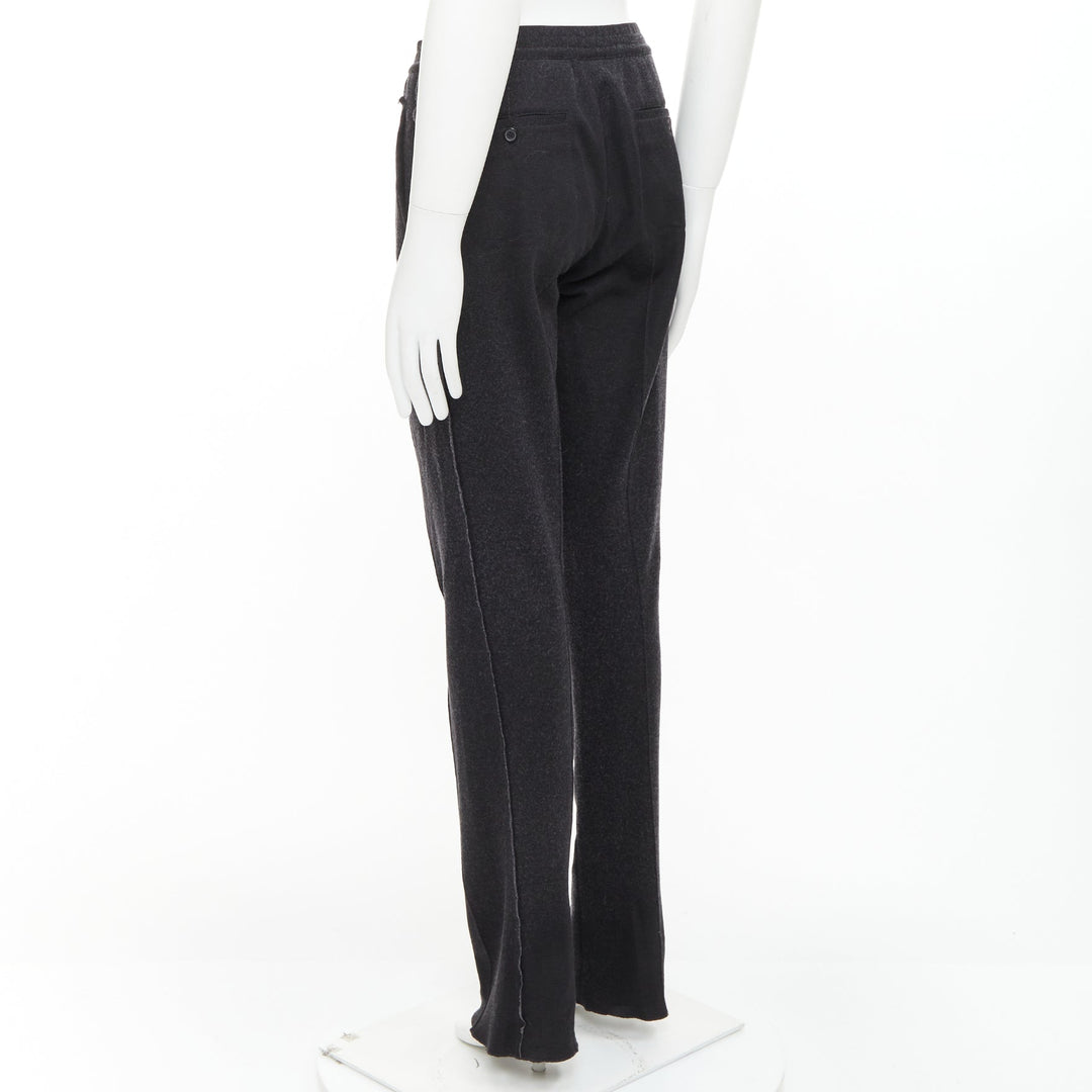 LANVIN grey wool blend raw edge elastic waistband jogger pants FR46 S