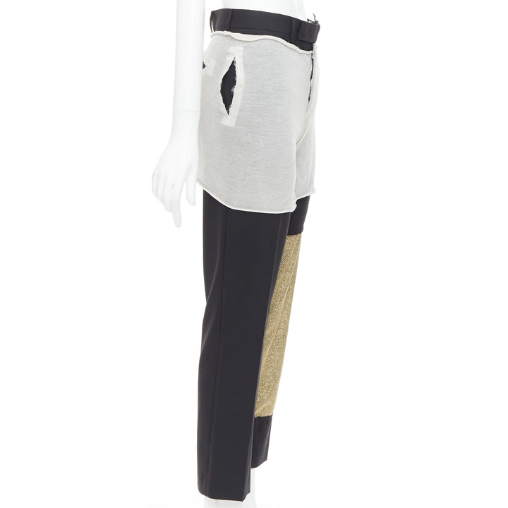 rare RICK OWENS JOYCE 50th Limited Edition gold grey patchwork pants IT38 XS
