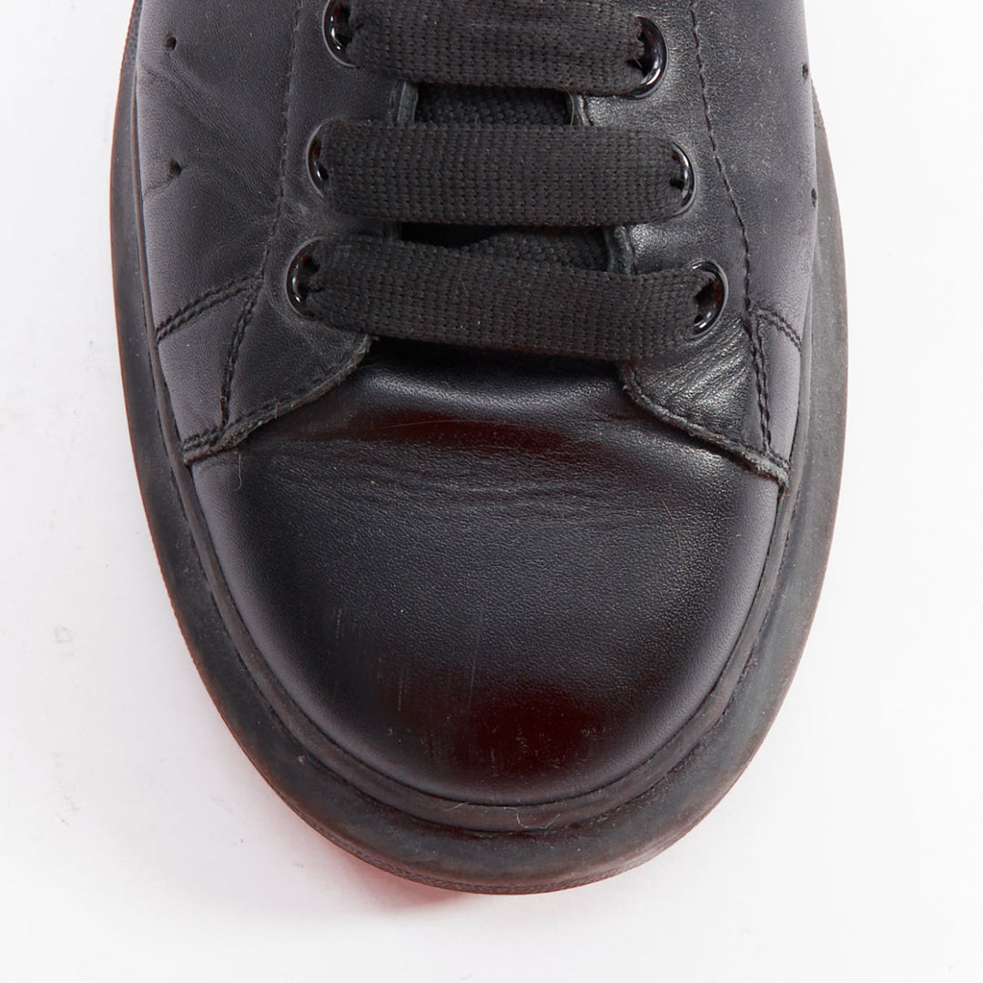 ALEXANDER MCQUEEN Oversized black leather chunky sneakers EU44