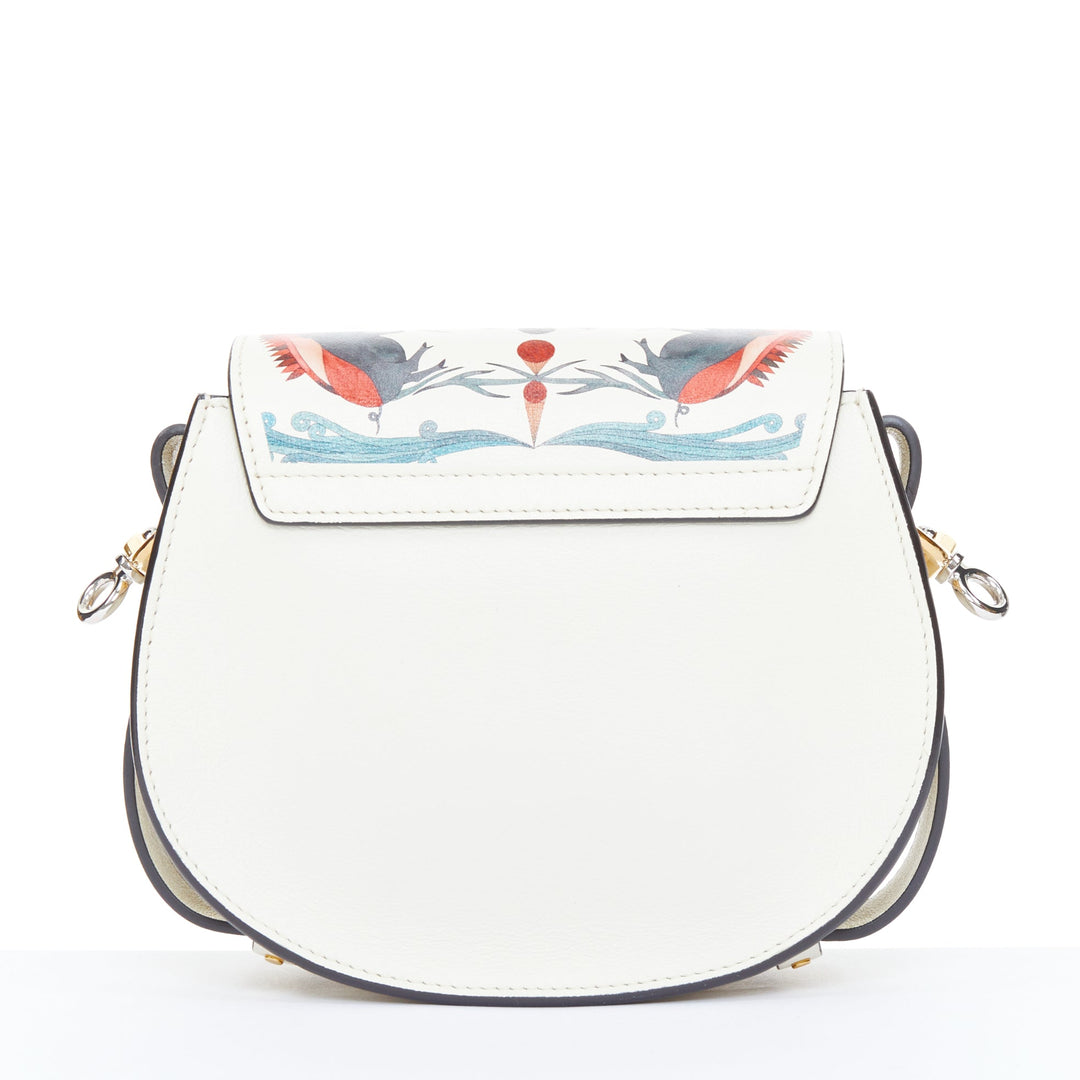 rare CHLOE 2019 Tess SMall Lunar New Year pig print white leather shoulder bag