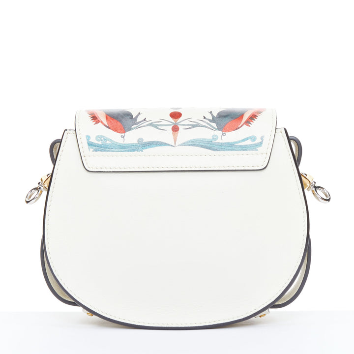 rare CHLOE 2019 Tess SMall Lunar New Year pig print white leather shoulder bag