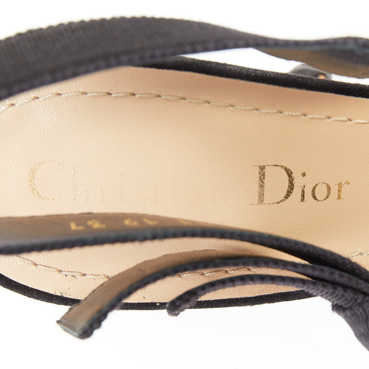 CHRISTIAN DIOR 2021 J'Adior black technical mesh 3D chiffon floral pumps EU37D