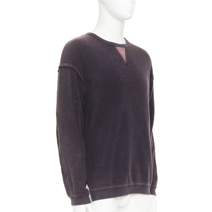 NVY Nick Wooster United Arrow Reversed purple textured inside out wash sweater S