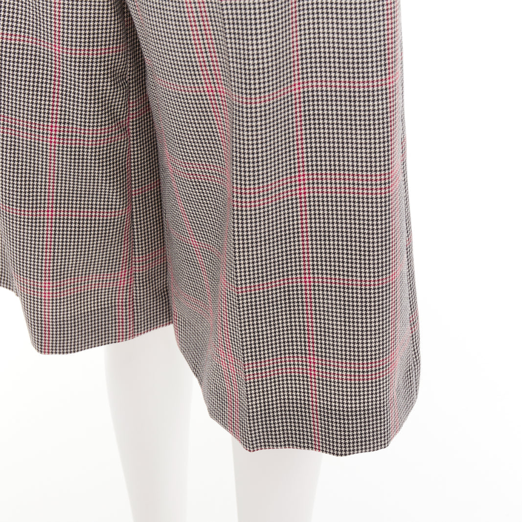 ALEXANDRE VAUTHIER COUTURE SS2021 Runway grey red glen plaid bermuda shorts
