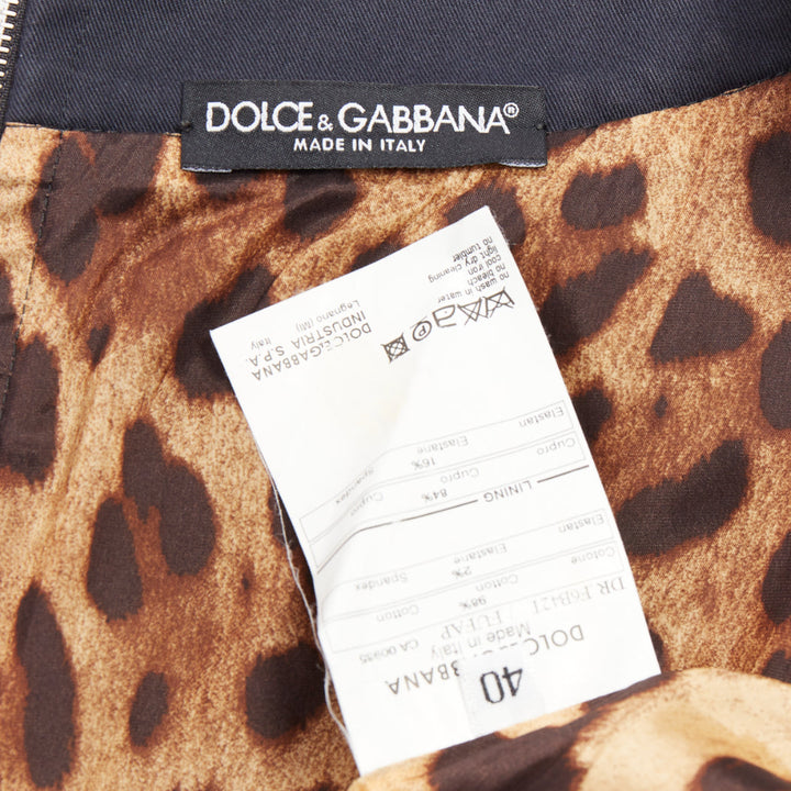 DOLCE GABBANA black cotton bateau puff sleeves sack dress IT40 S