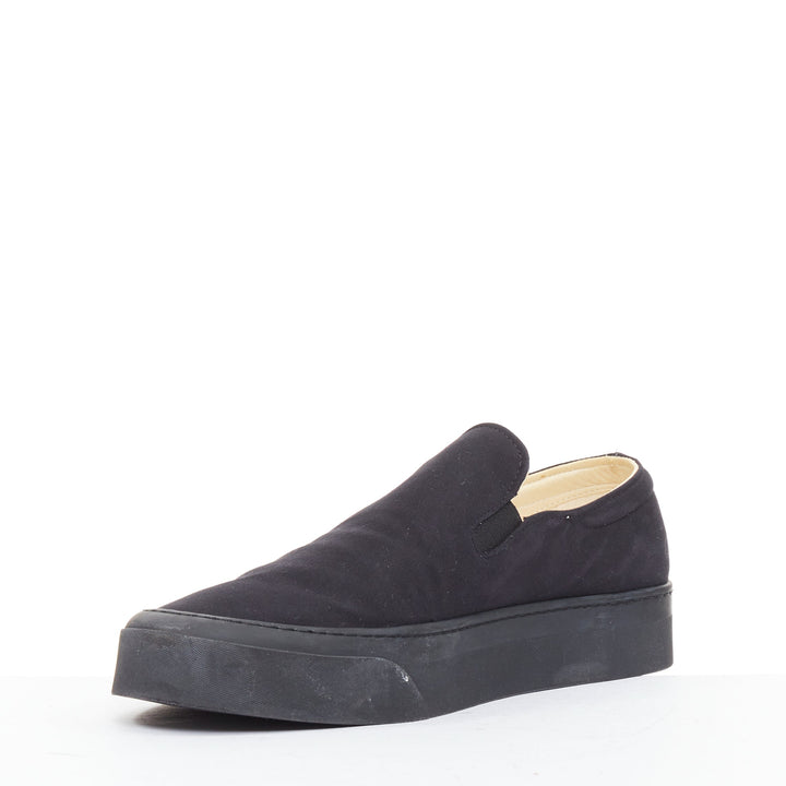 THE ROW Marie H black cotton twill rubber midsole elastic skate sneakers EU37.5
