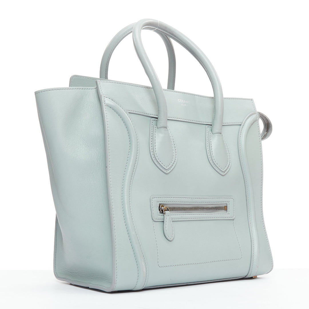 OLD CELINE Luggage Medium pastel blue leather tote bag