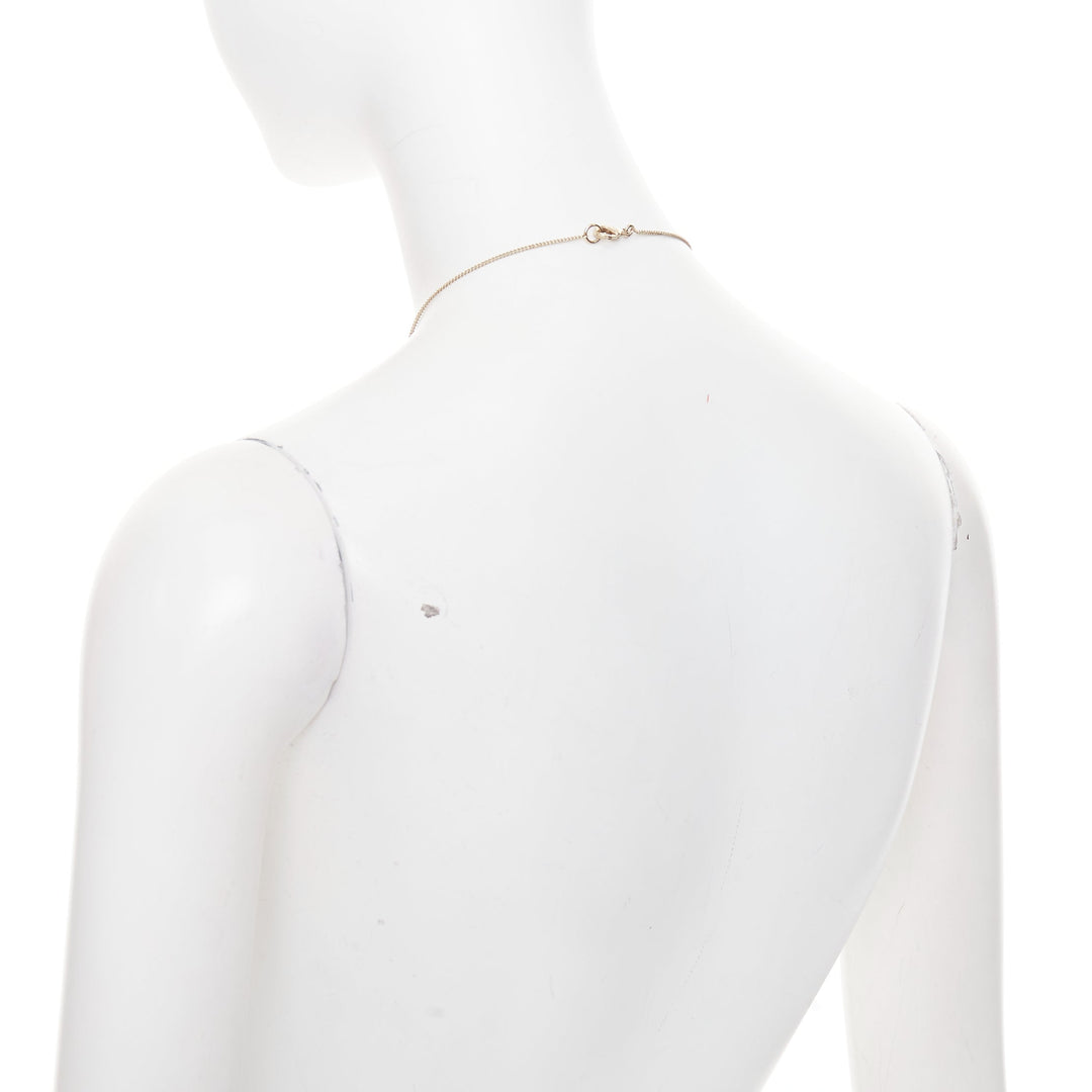 CHANEL B21S champagne gold tone CC logo clasp locket pendent necklace