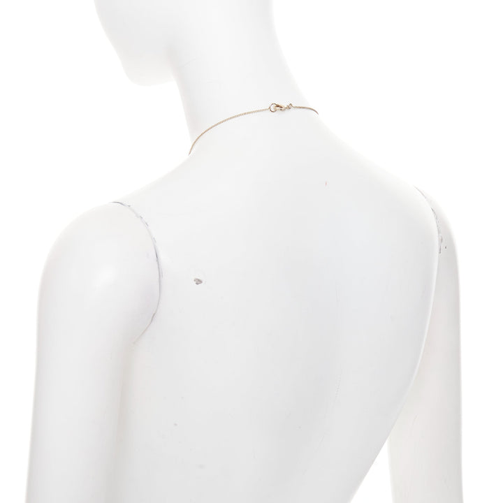 CHANEL B21S champagne gold tone CC logo clasp locket pendent necklace