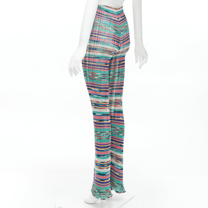 MISSONI Signature colorful psychedelic stripe high waisted  flared pants IT38 XS