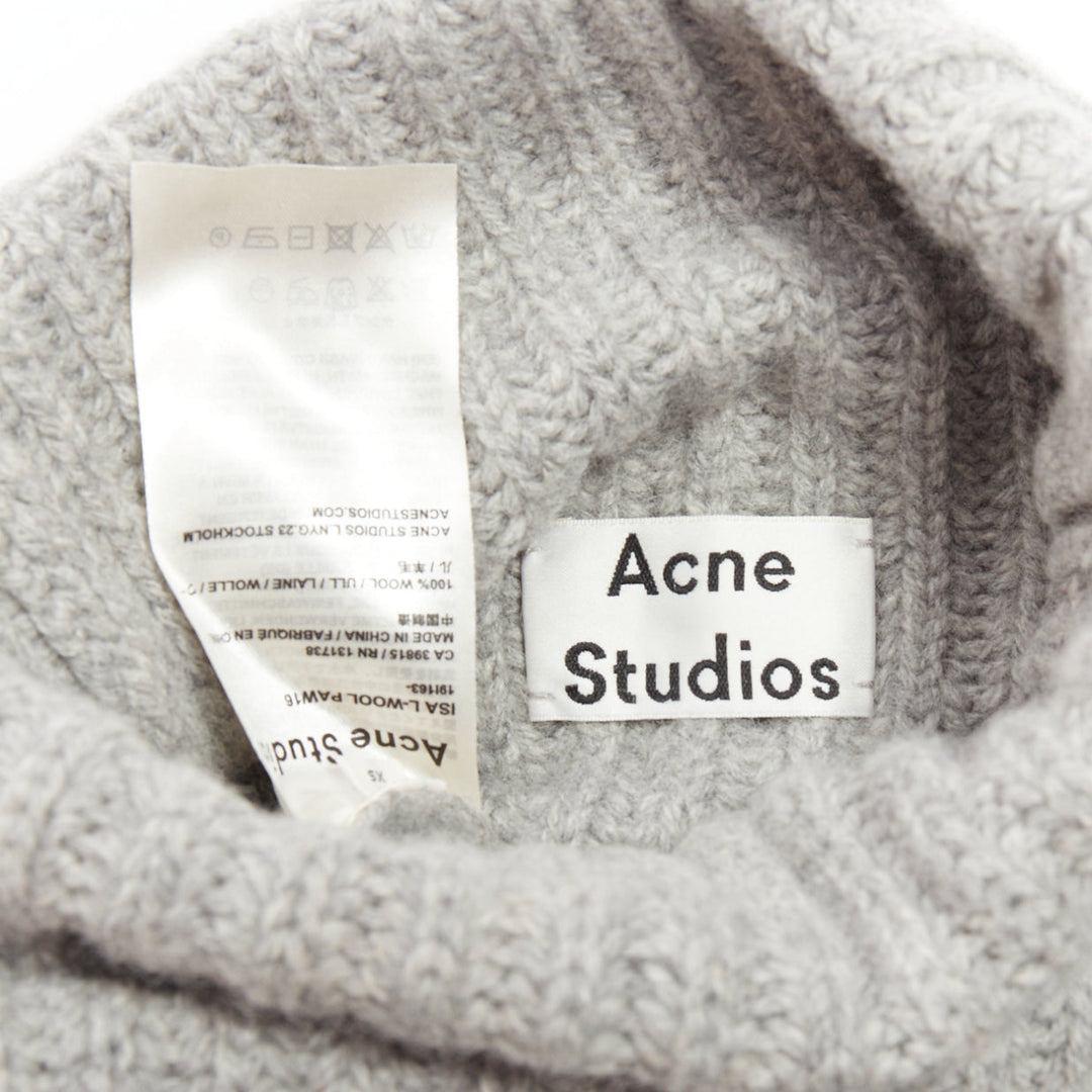 ACNE STUDIOS 2016 Isa grey wool chunky turtleneck ribbed sweater XS