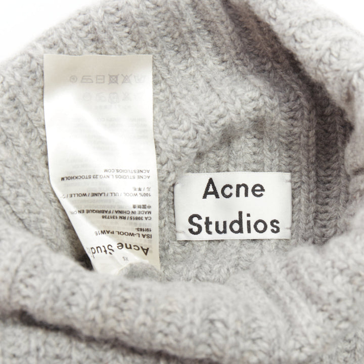 ACNE STUDIOS 2016 Isa grey wool chunky turtleneck ribbed sweater XS