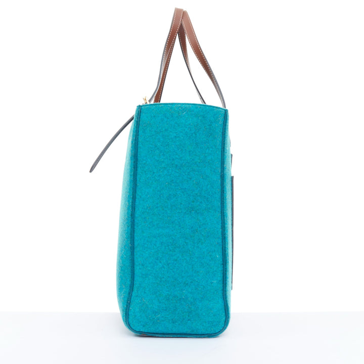ANYA HINDMARCH Heinz Baked Beans teal recycled felt small open top tote bag