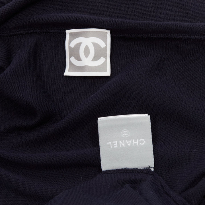 CHANEL Karl Lagerfeld 07c Sports cotton logo trim lock hoodie jacket FR34 XS