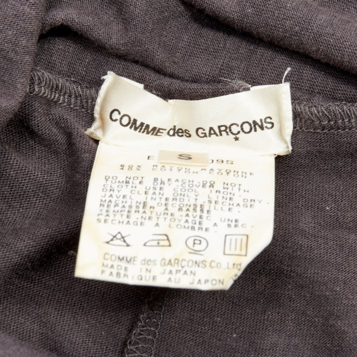 COMME DES GARCONS 1998 Vintage grey cowl neck flutter seam 3D cut midi dress S