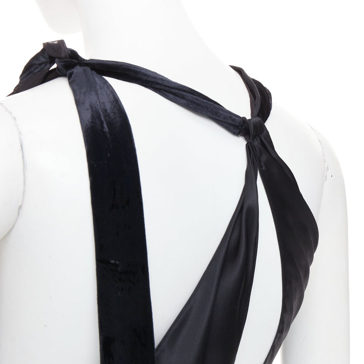 ALEXANDRE VAUTHIER COUTURE black velvet sheer panel mermaid gown