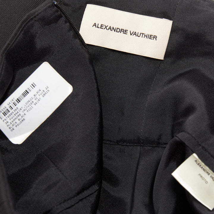ALEXANDRE VAUTHIER COUTURE AW2019 Runway black grain de poudre high waist skirt
